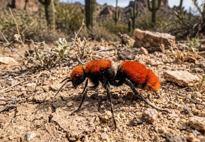 Red Velvet Ant (Cow Killer), Sonoran Desert, Arizona.
